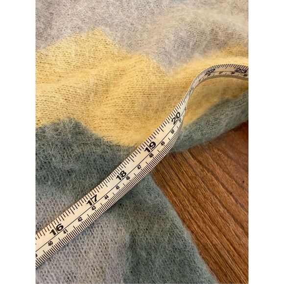 J. Crew blue and yellow argyle alpaca wool crewneck sweater - Picture 5 of 9